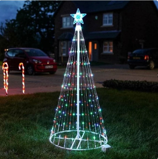 Festive Outdoor Christmas Tree Lights – Colorful Animated Glow