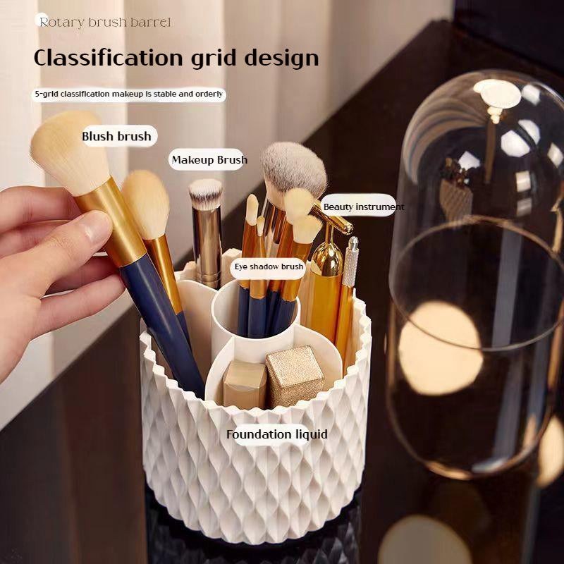 360° Rotating Large Makeup Organizer – Brush & Pen Storage Holder
