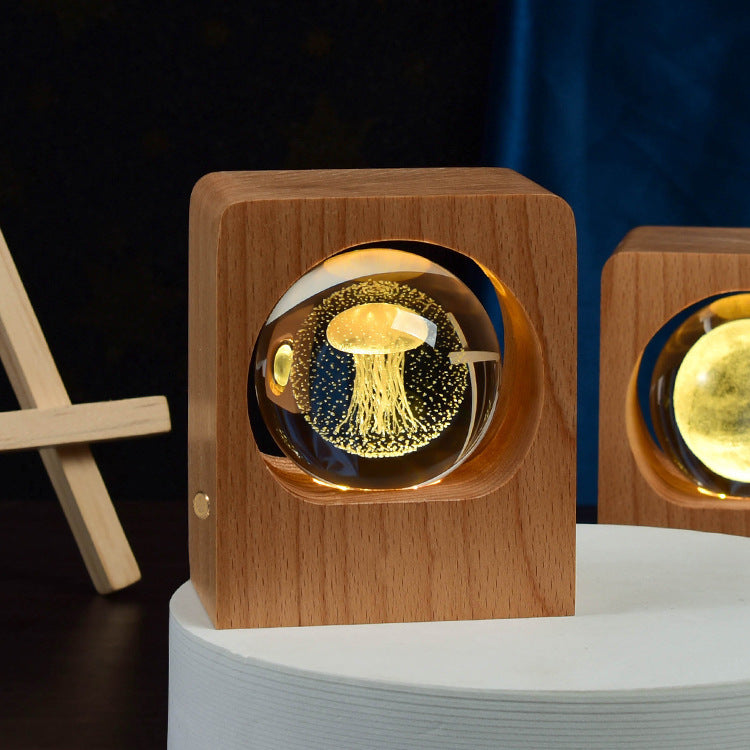 Magic Beech Crystal Ball Lamp – Dimmable 3D LED Night Light for Kids & Adults