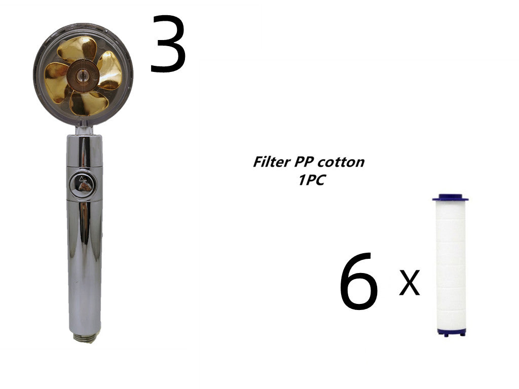 Strong Pressure Shower Head – Turbo Propeller Water Saving Handheld Spray