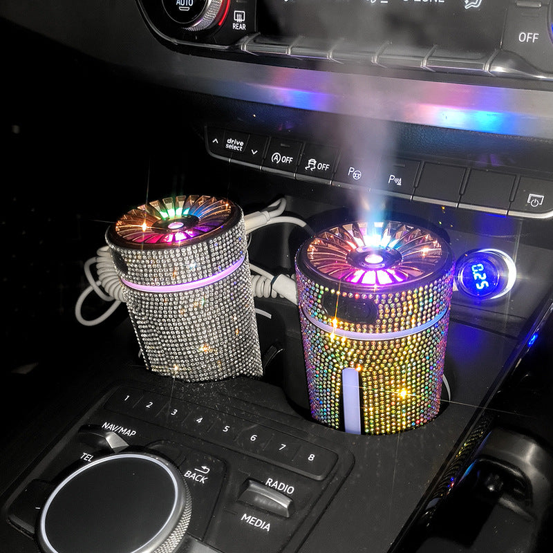 Car Aromatherapy Diffuser LED – Diamond Humidifier Air Freshener for Relaxing Drives