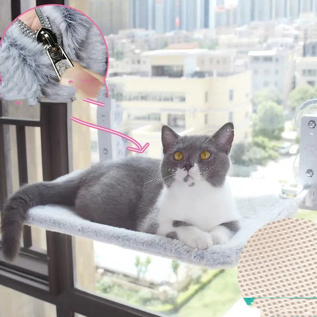 Cat Window Hammock Suction Cup Bed – Space Saving Sunbathing Perch for Indoor Cats
