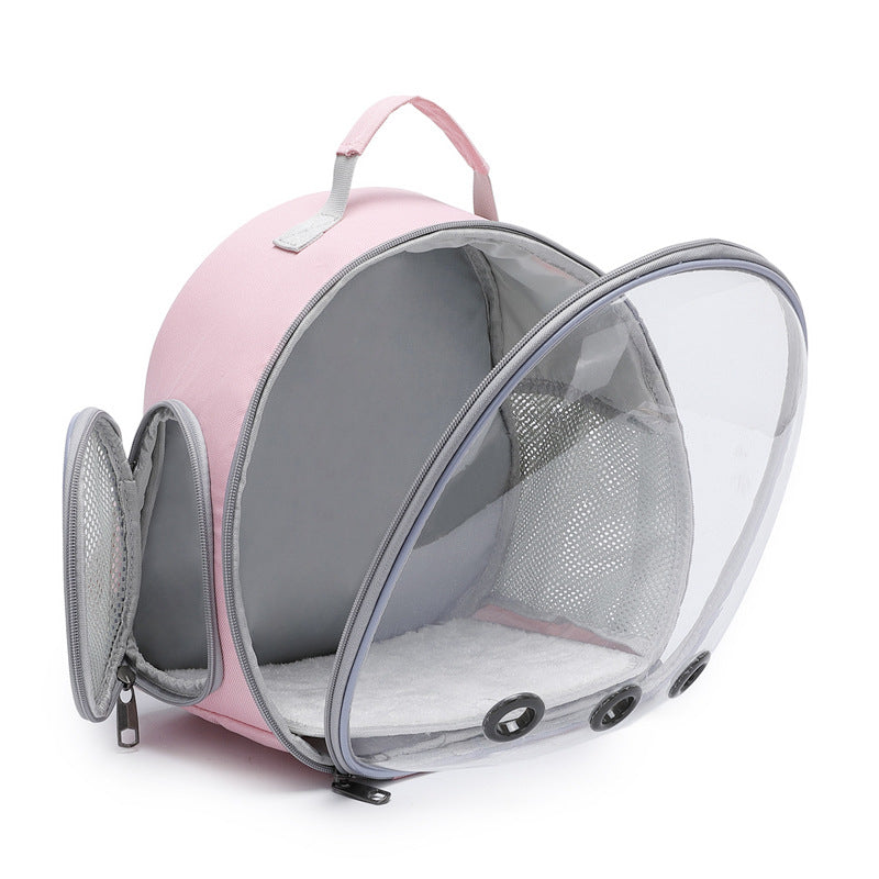 Small Animal Travel Backpack – Transparent Pet Carrier for Rabbits, Ferrets & Hamsters