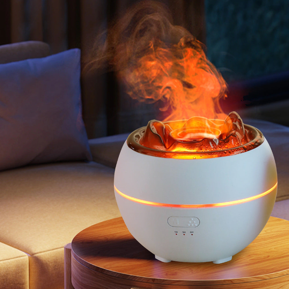 Ultrasonic Flame Humidifier – Essential Oil Diffuser for Home & Workspace