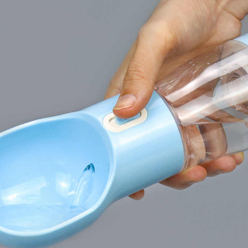 Portable Pet Water Bottle with Garbage Bag Holder – Dog & Cat Travel Mug
