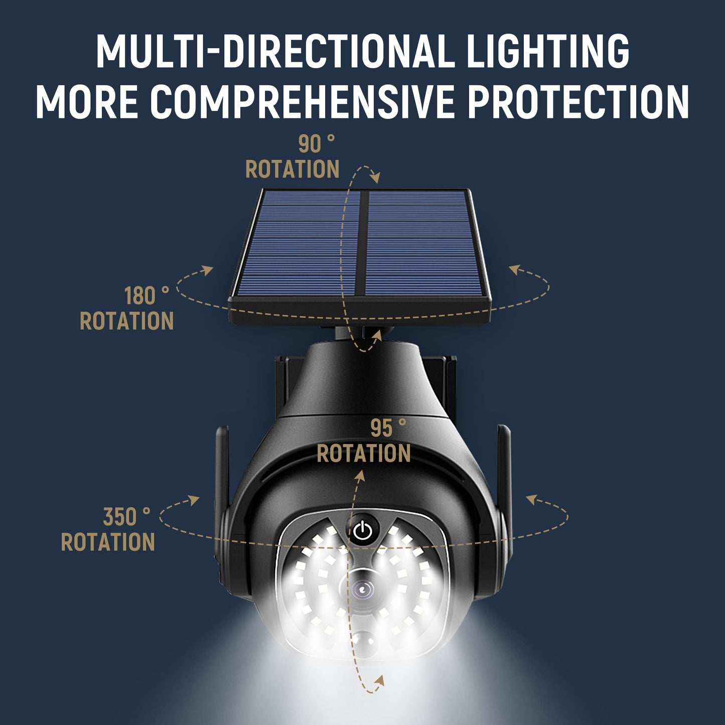 Solar LED Outdoor Wall Light Motion Sensor - Motion-sensor, waterproof, & energy-saving