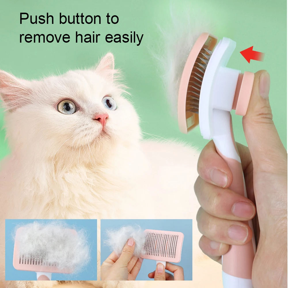 Professional Self-Cleaning Pet Brush – Dog Cat Hair Removal & Deshedding Tool