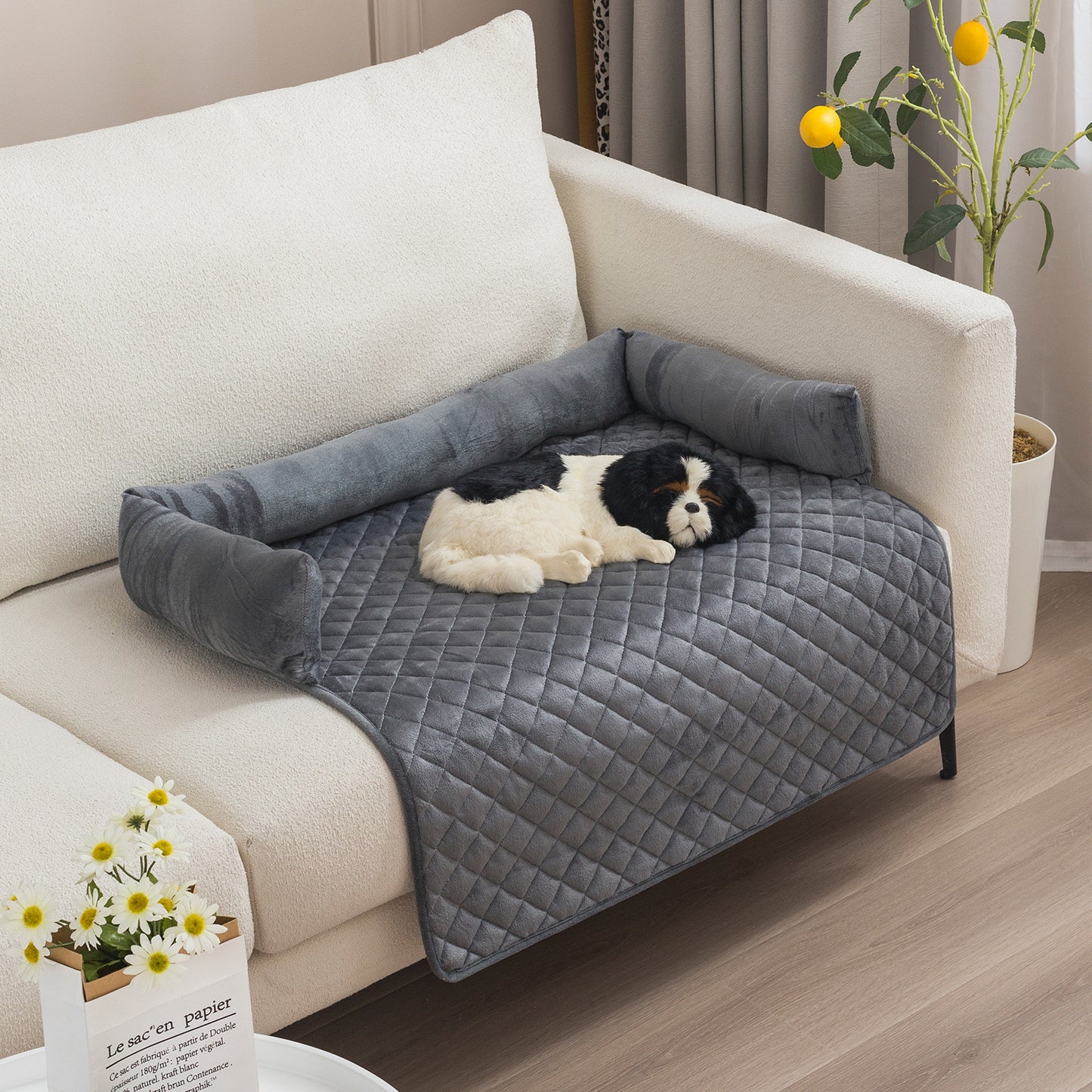 Pet Sofa Bed for Large Dogs – Cozy Comfort Cushion & Furniture Shield