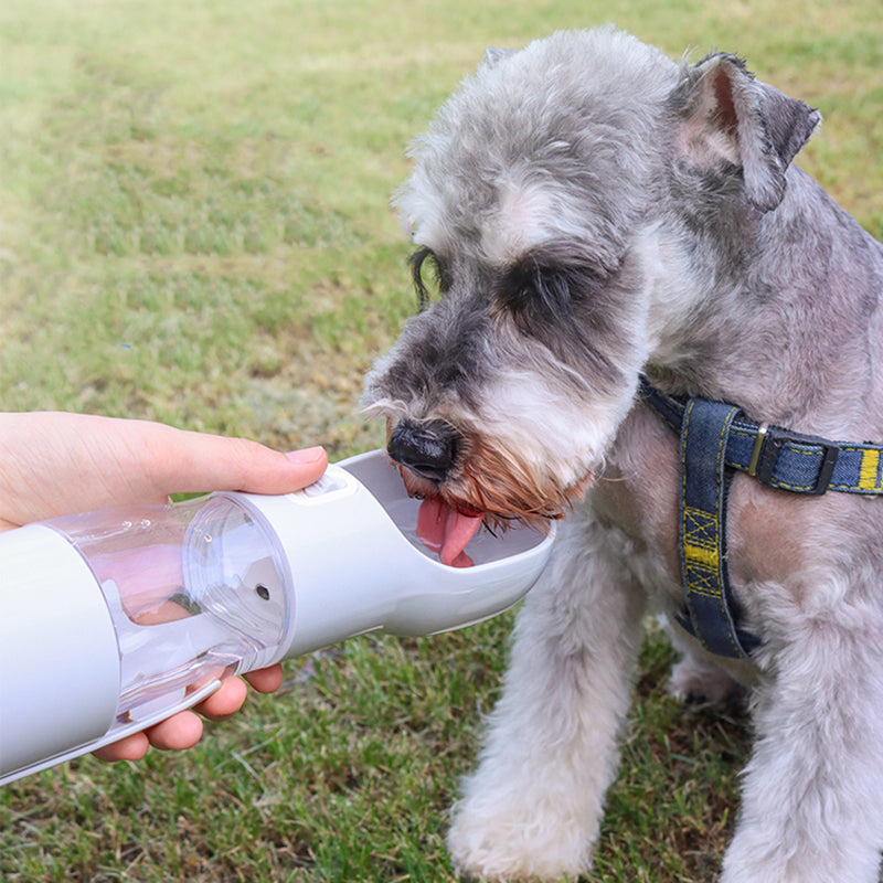Portable Pet Water Bottle with Garbage Bag Holder – Dog & Cat Travel Mug