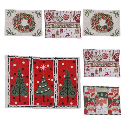 Christmas Dining Table Knitted Placemats – Holiday Home Decor Table Setting Mats