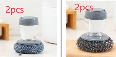 Soap Dispensing Palm Brush – Effortless Dish Cleaning Tool