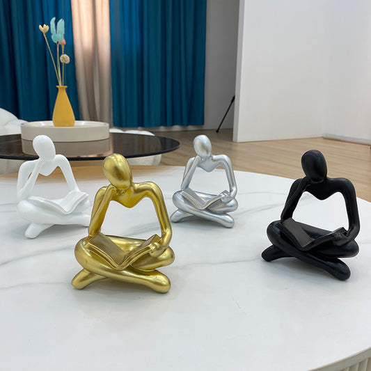 Abstract Nordic Resin Sculpture – Elegant Home & Office Desk Decor Figurine