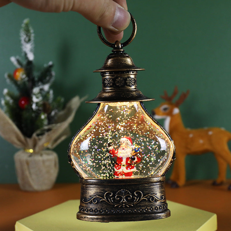 Snowflake Crystal Ball Christmas Decoration – LED Holiday Table Decor Night Light