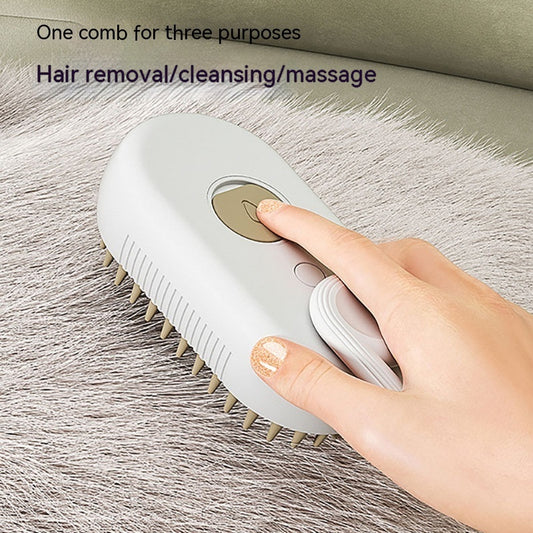 Cat & Dog Grooming Comb – 3-in-1 Electric Steam Brush for Hair Control & Massage