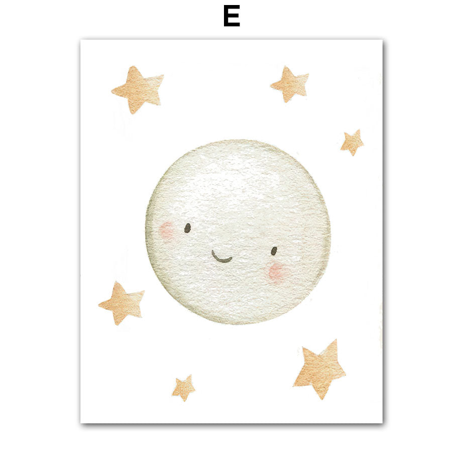 Scandinavian Kids Wall Art Canvas – Children’s Room Decor Poster for Nursery & Toddler Spaces