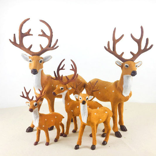Festive Christmas Deer Ornament – 3D Elk Simulation Desktop & Window Holiday Decor