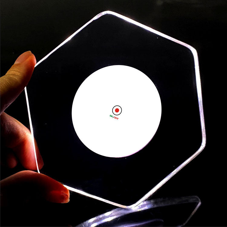 Crystal LED Glow Coaster – Light Up Drink Pad for Bar, Party, and Home Table Decor