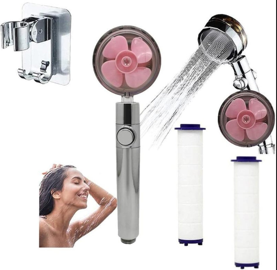Strong Pressure Shower Head – Turbo Propeller Water Saving Handheld Spray