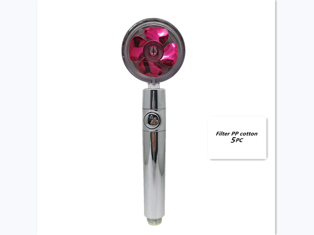 Strong Pressure Shower Head – Turbo Propeller Water Saving Handheld Spray