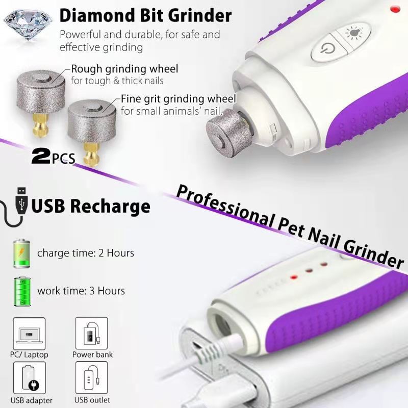Quiet Electric Pet Nail Grinder – Safe & Painless Dog & Cat Nail Trimmer for Stress-Free Grooming