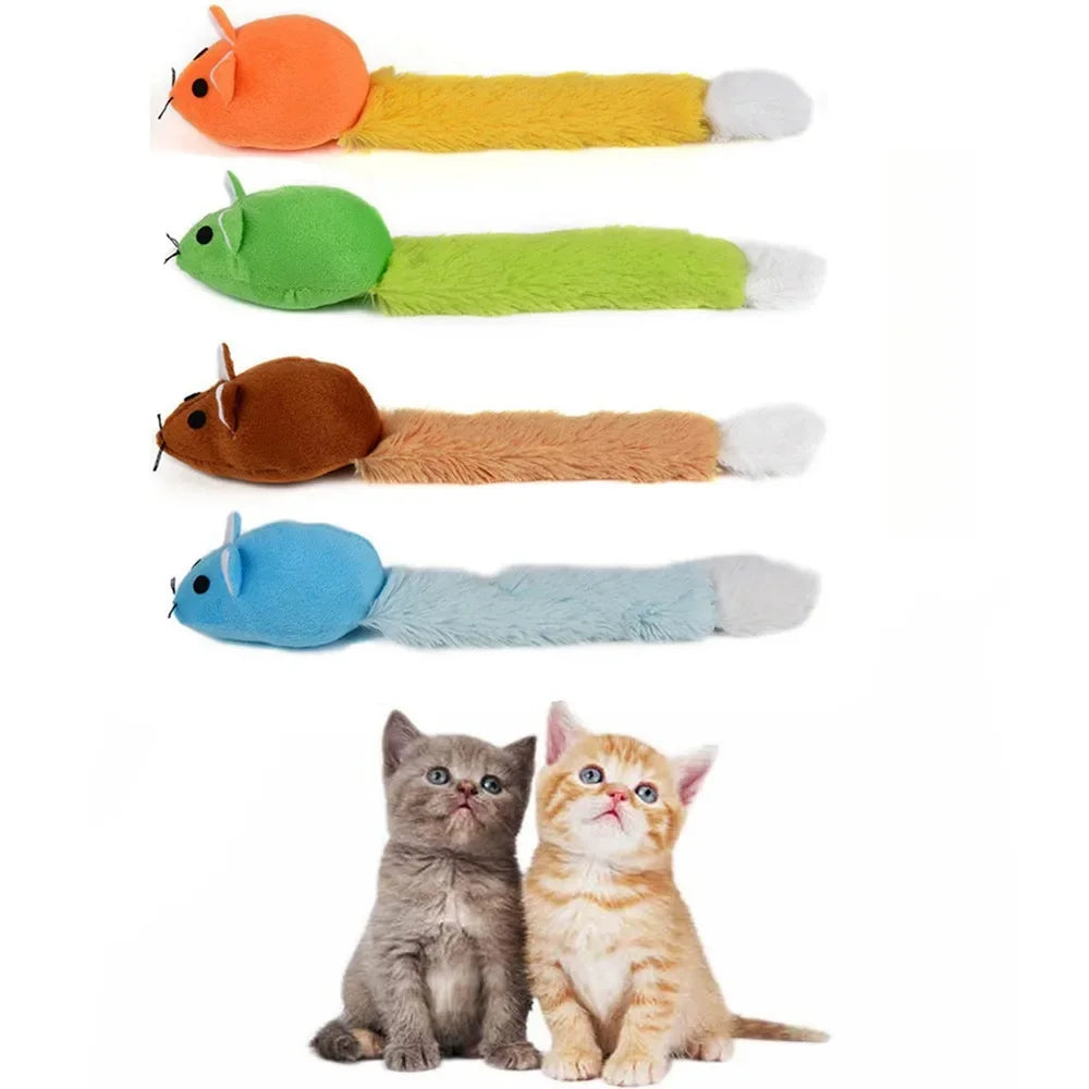 Interactive Cat Mouse Toy – Long Tail Teaser Wand for Kitten/ Cat Play & Exercise