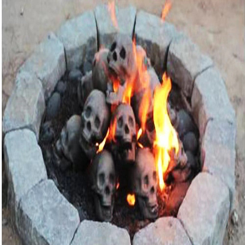 Skull Halloween Fire Pit Ornament – Outdoor BBQ Spooky Garden Decor