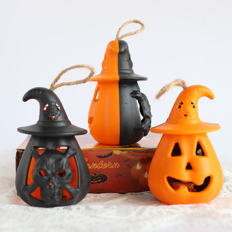 Halloween Pumpkin Skull Candle Lamp – Creepy LED Night Light Party Decor