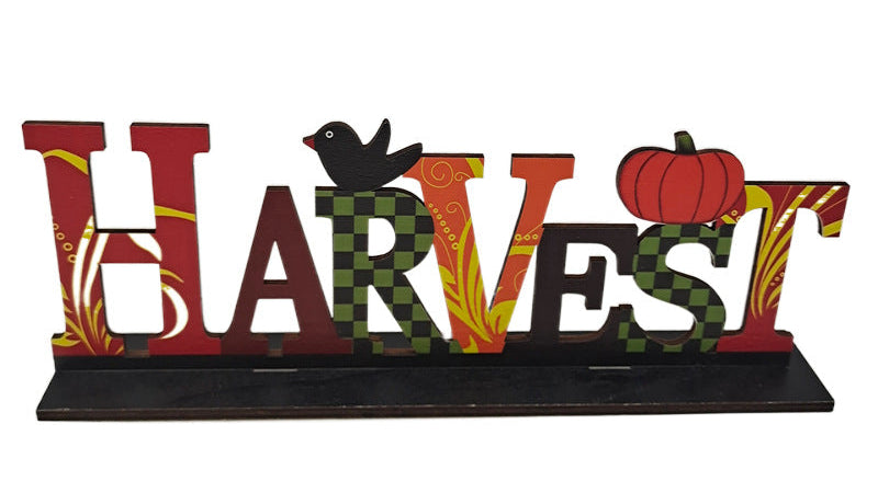 Thanksgiving Dinner Table Decor – Rustic Fall Signs & Harvest Wooden Ornaments