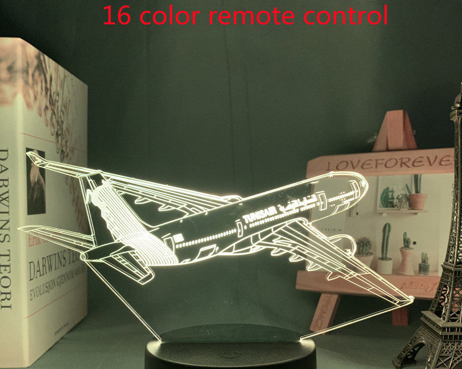 Custom Name LED Night Light – 3D Airplane Lamp for Kids Bedroom