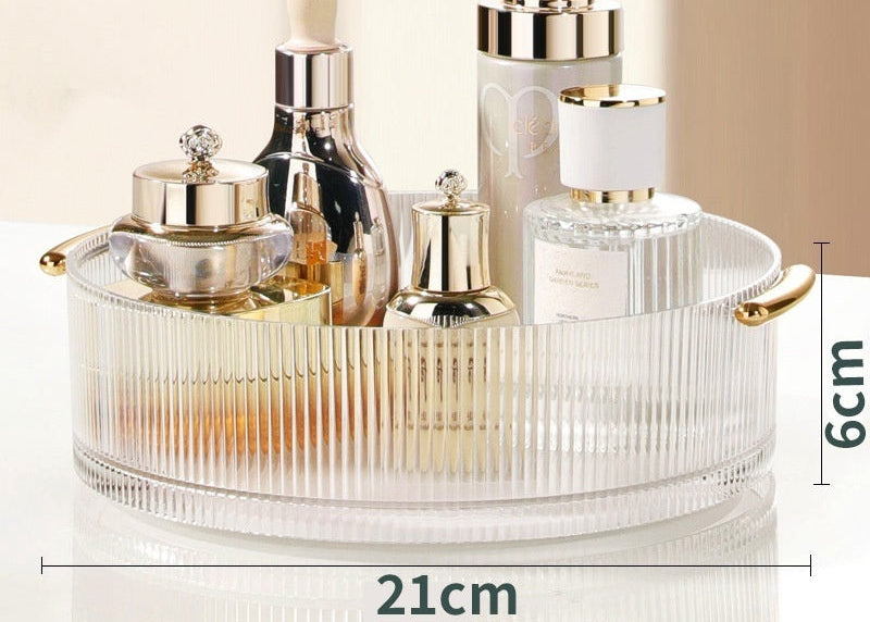 360° Rotating Cosmetic Storage Box – Makeup Organizer for Home & Travel