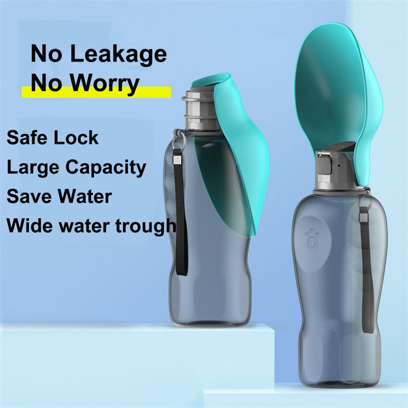 Portable Pet Water Bottle 800ml – Leakproof Dog Travel Bottle with Foldable Drinking Bowl