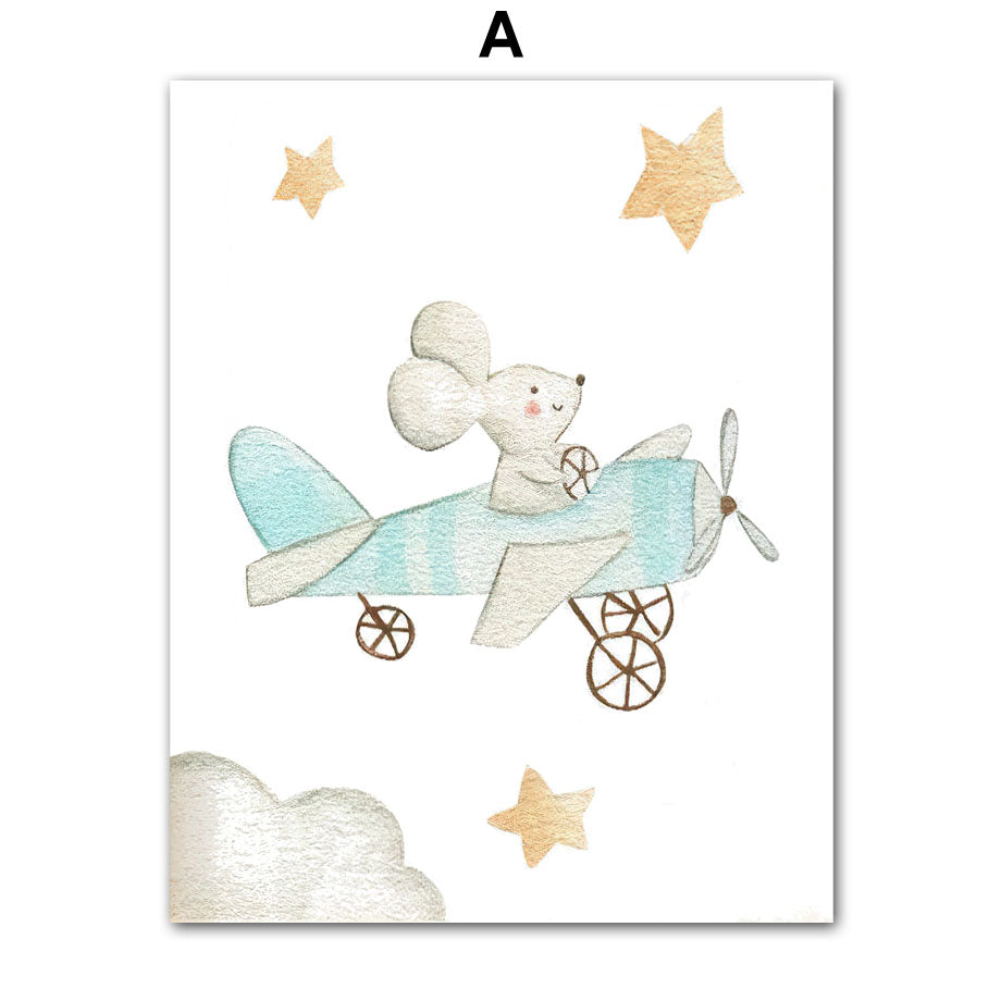 Scandinavian Kids Wall Art Canvas – Children’s Room Decor Poster for Nursery & Toddler Spaces