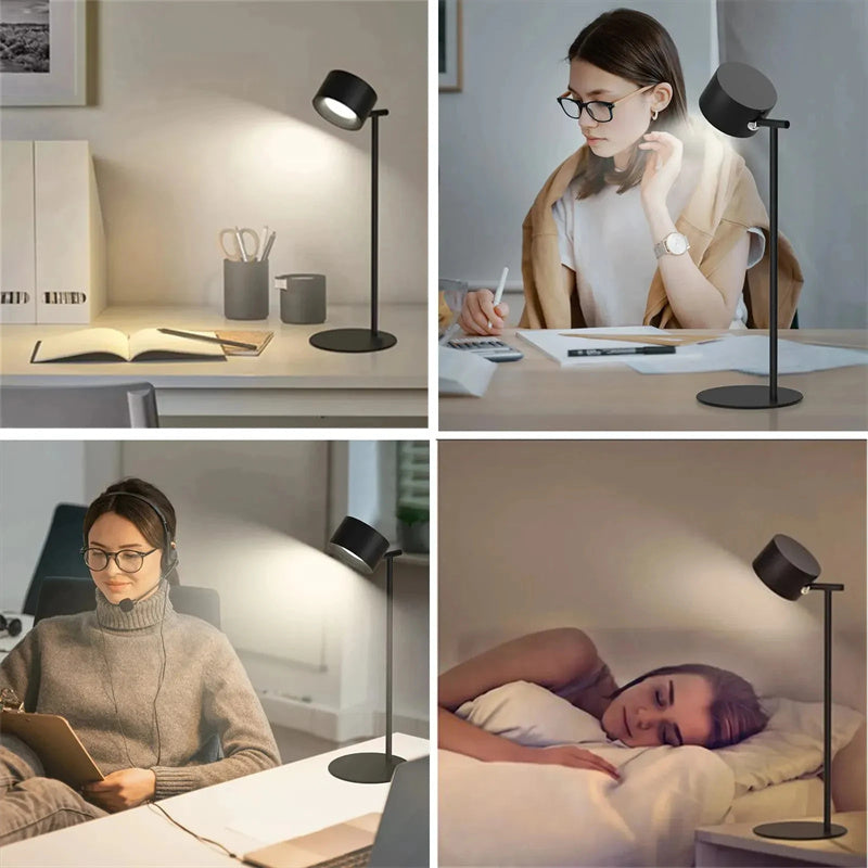 Smart Magnetic LED Table Lamp Wireless Rechargeable 360° Adjustable Night Light with Remote