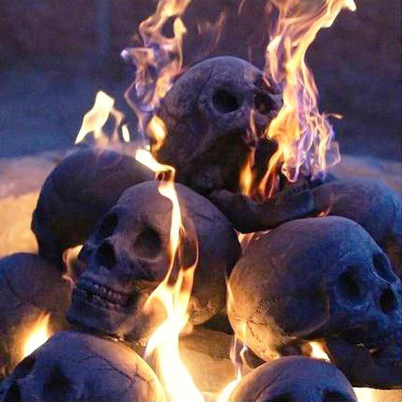 Skull Halloween Fire Pit Ornament – Outdoor BBQ Spooky Garden Decor