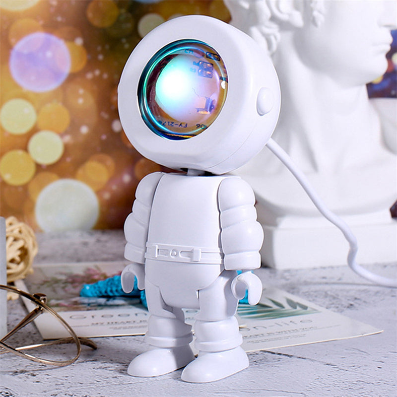 Astronaut Sunset Projection Lamp – RGB Rainbow LED Atmosphere Night Light for Bedroom Decor