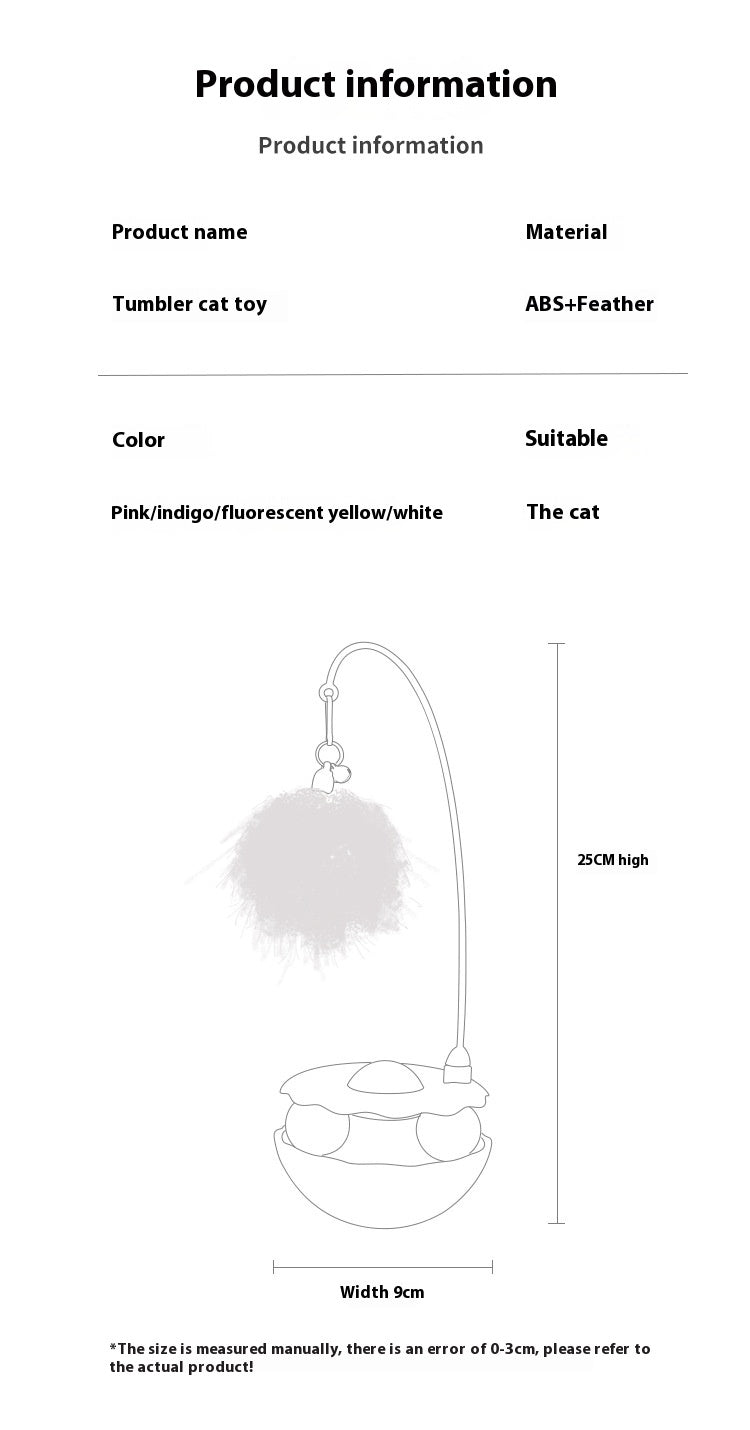 Smart Cat Toy – Interactive Tumbler with Feather Wand & Treat Ball