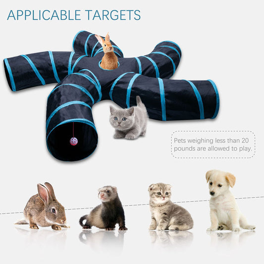 Interactive Pet Tunnel Toy – Tree Pattern Play Tube for Cats & Dogs