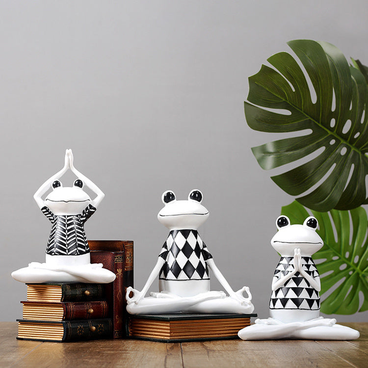 Yoga Frog Figurine – Peaceful Meditation Home Decor