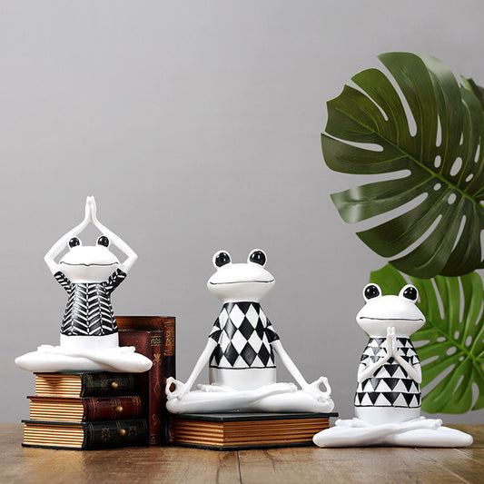 Yoga Frog Figurine – Peaceful Meditation Home Decor