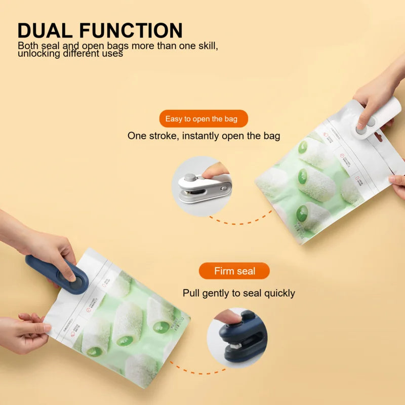 Rechargeable Handheld Heat Sealer – Portable Vacuum Chip Bag Sealer for Food Freshness