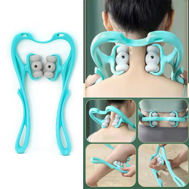 Neck Massager for Pain Relief – 360° Deep Tissue Handheld Roller