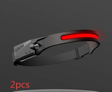Waterproof COB LED Headlight Flashlight – USB Rechargeable Hands-Free Camping & Hunting Lamp