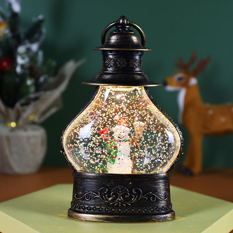 Snowflake Crystal Ball Christmas Decoration – LED Holiday Table Decor Night Light