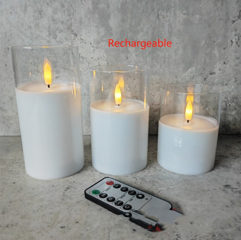 Electroplated Glass LED Candles – Rechargeable Flameless Lights for Elegant Decor