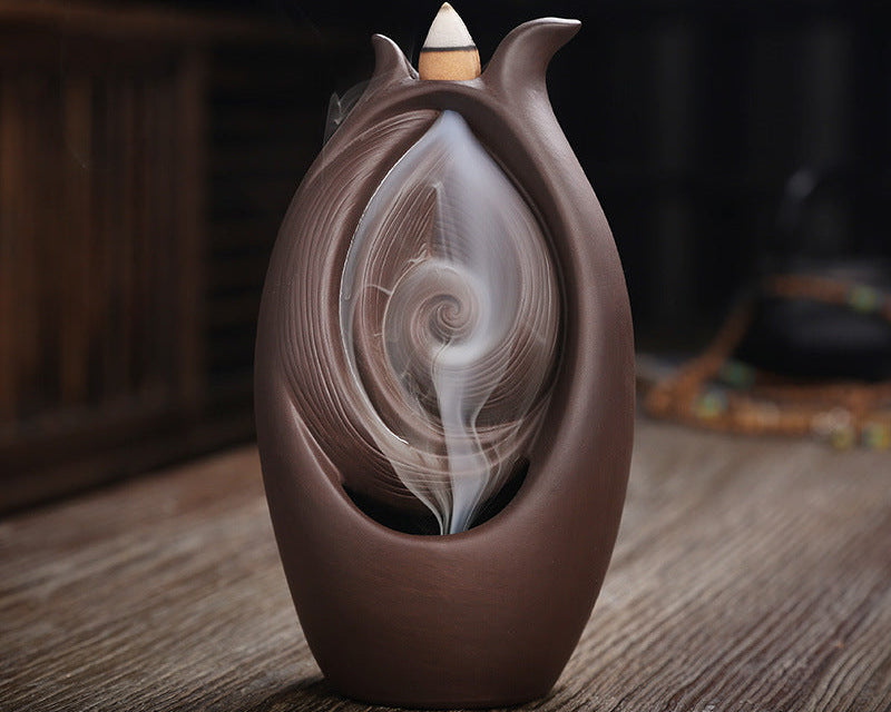 Incense Burner Fountain – Backflow Waterfall Decor for Zen Home & Office