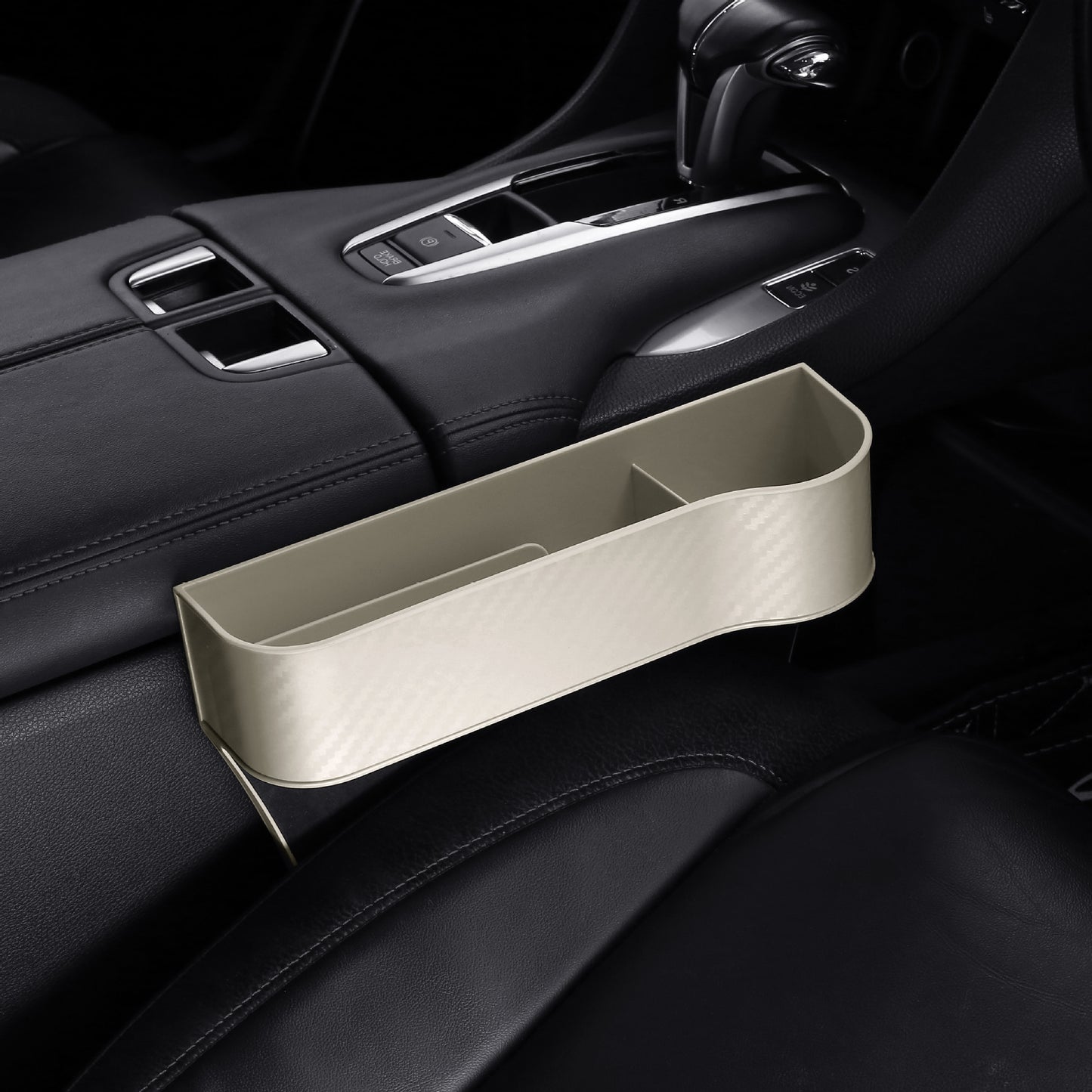 Car Seat Gap Organizer Storage Box – PU Leather Auto Seat Side Pocket for Phone Wallet Keys