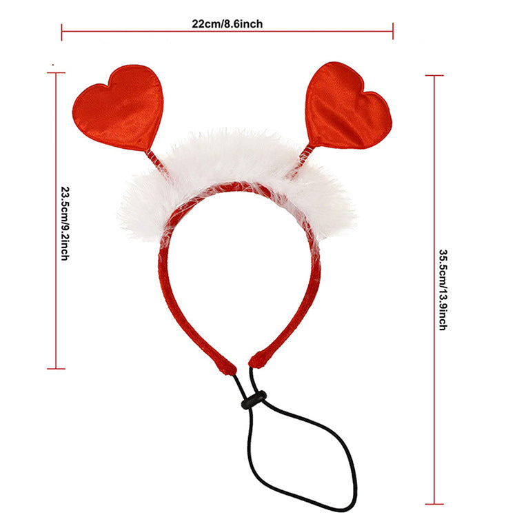 Valentine’s Dog Photo Props – Cute Pet Scarf & Hairband Dress-Up Set