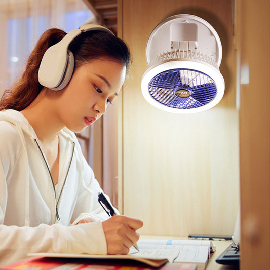 Foldable Table Fan USB – Portable Wall & Ceiling Fan with LED Light for Room