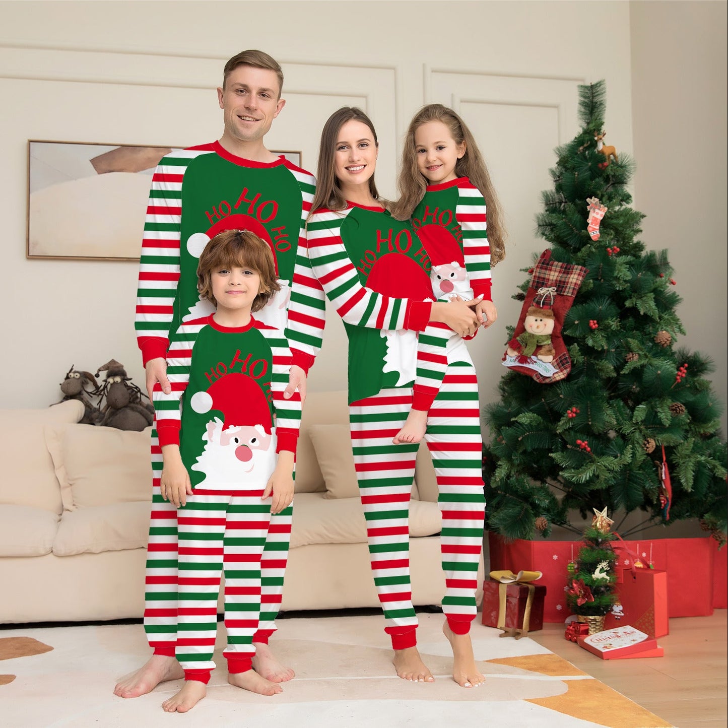 Red Stripe Matching Family Pajamas – Cozy Holiday Sleepwear for All