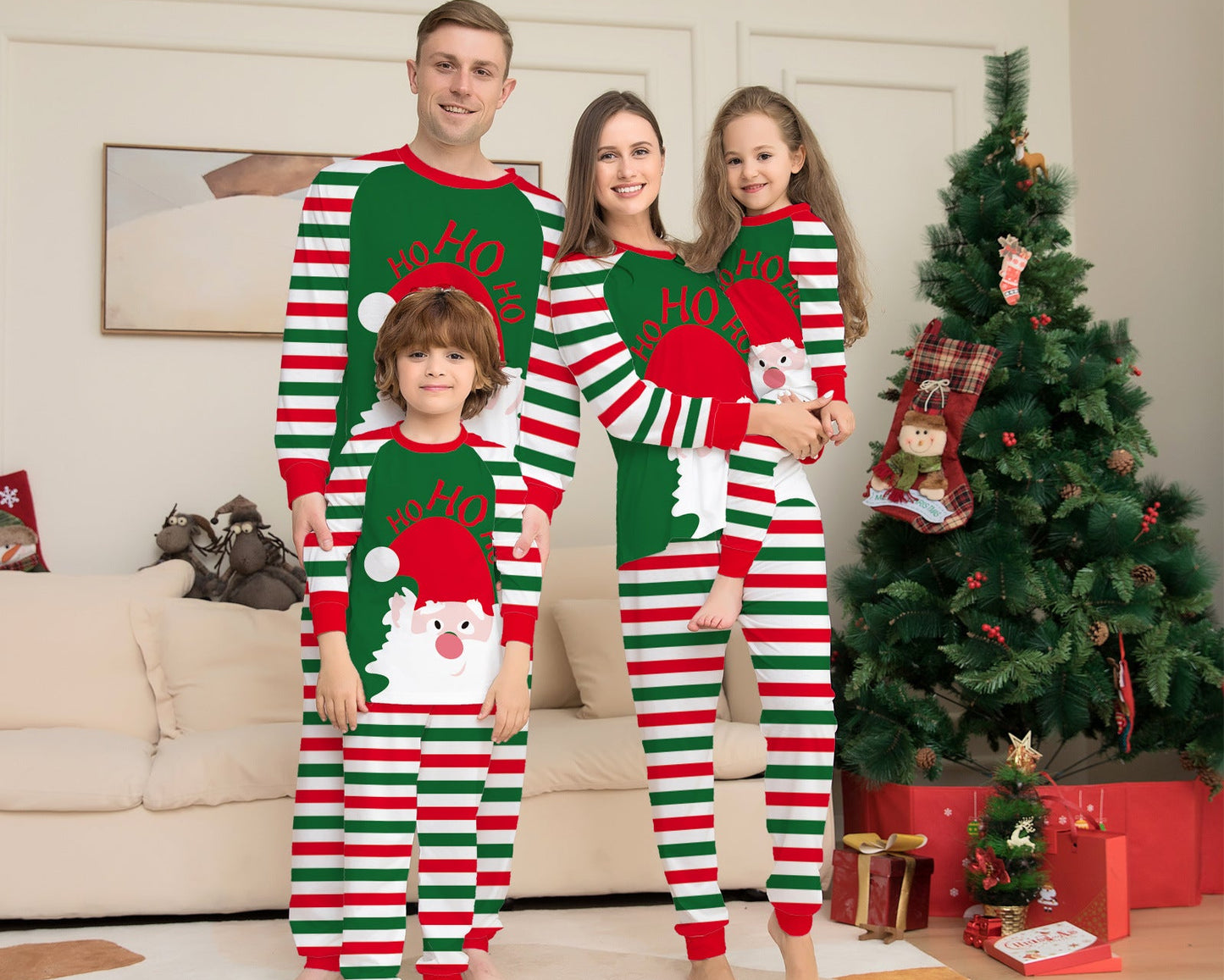 Red Stripe Matching Family Pajamas – Cozy Holiday Sleepwear for All